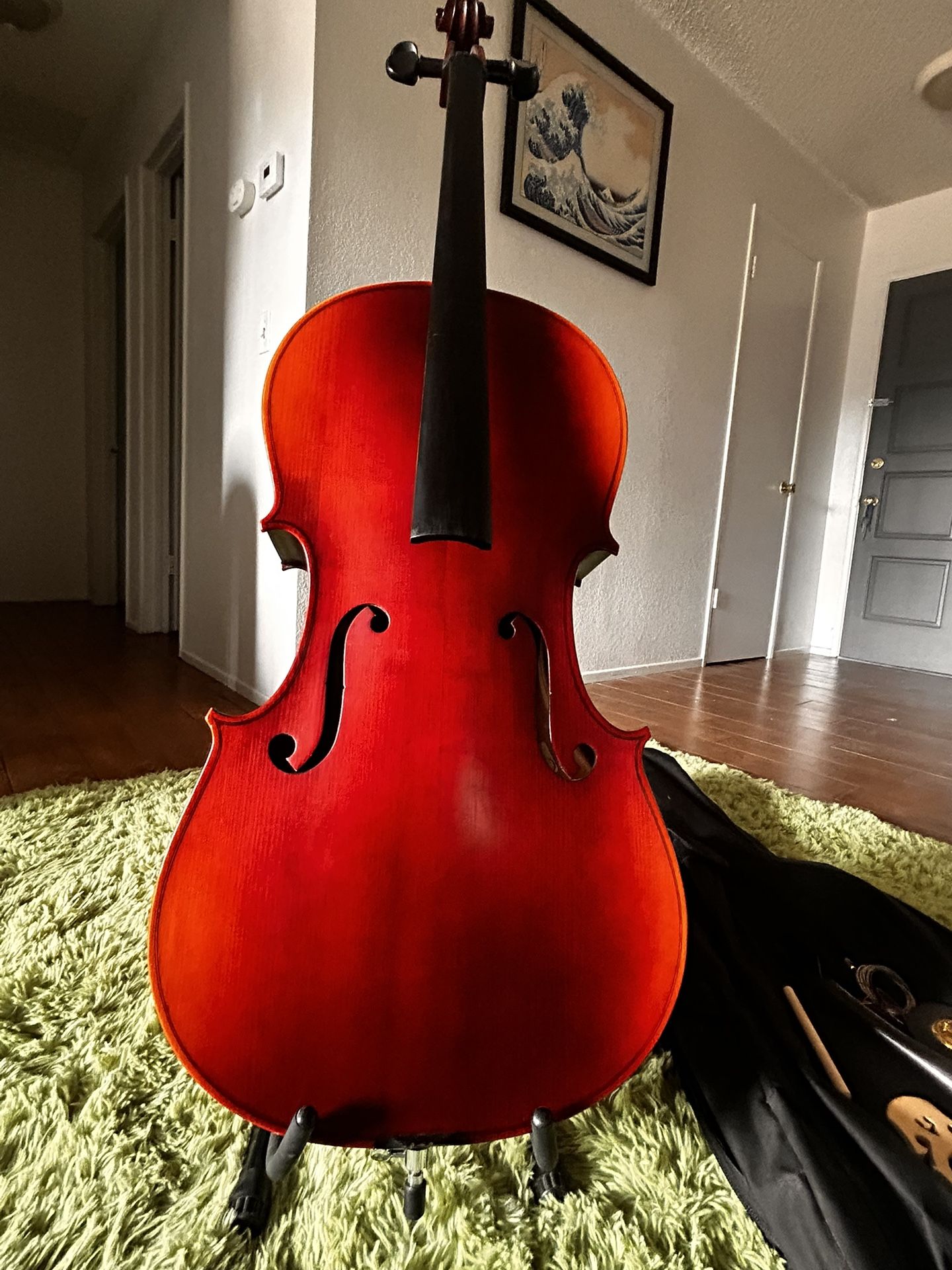 Becker 375 Prelude Series 3/4 Size Cello - Polished Red-Brown Satin Finish