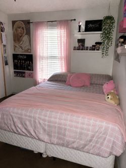 Queen Size Bed, Boxspring, & Bed Frame