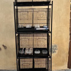 Bird Cage Set , 4 Cages With Stand . 