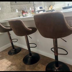 Suede Chocolate Brown Stools 