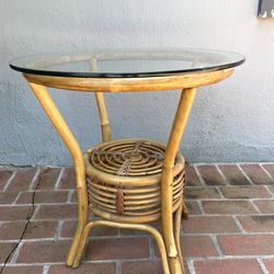 Came And Glass Side Table 