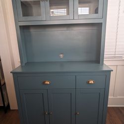 Teal Blue Kitchen Pantry Cabinet Storage 