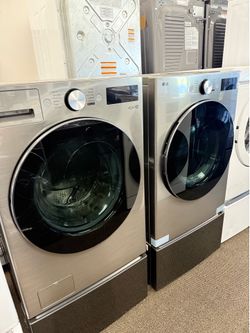LG WASHER AND DRYER SET WITH PEDESTALS ON SALE | 4 MONTHS SAME AS CASH