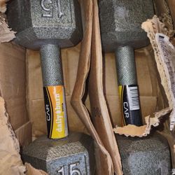 Brand new 15lb Hex Dumbbells Pair
