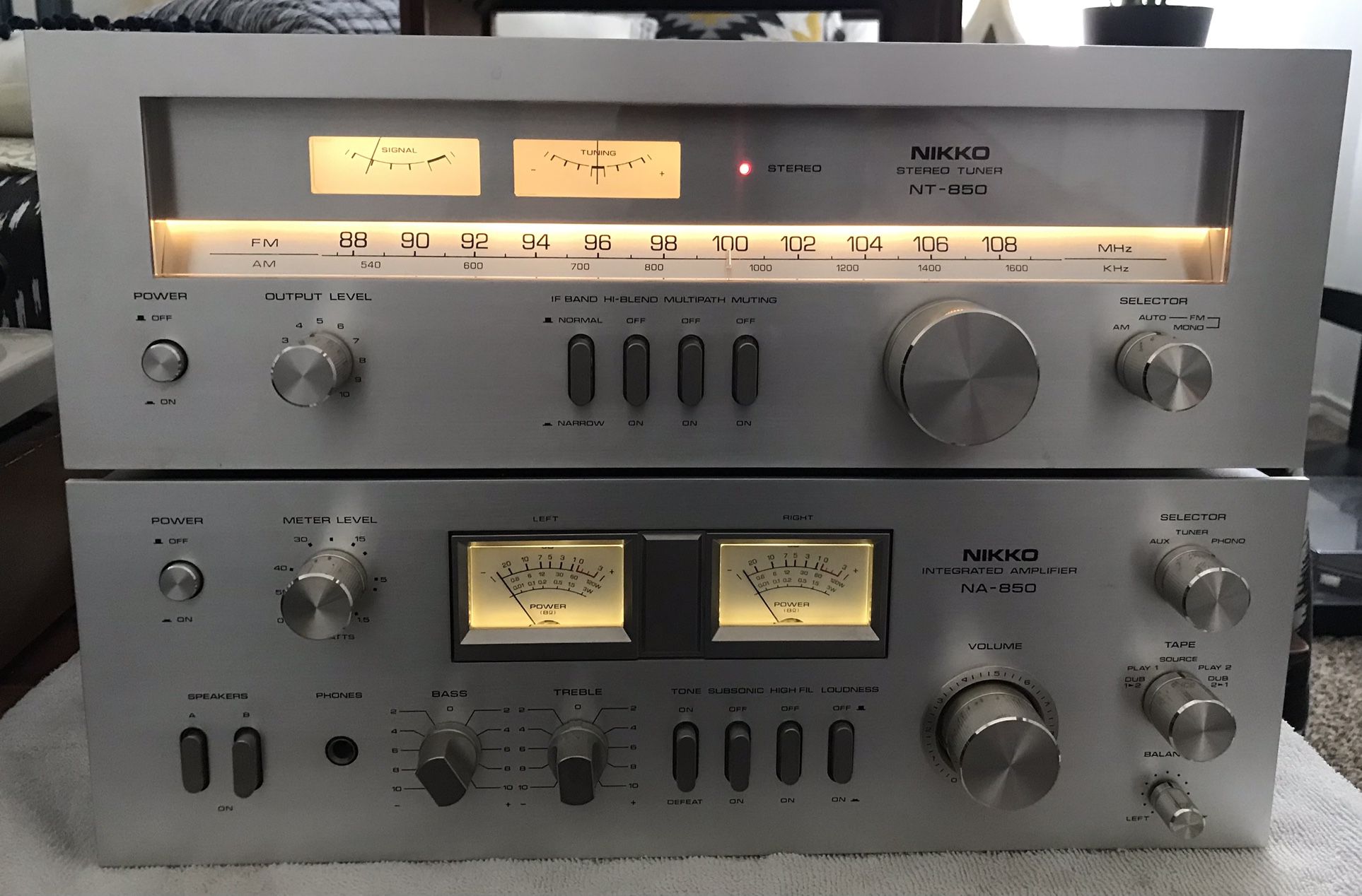 Vintage Nikko NA-850 Integrated Stereo Amplifier + NT-850 Tuner