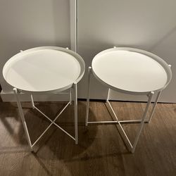 2 Ikea White Tray Tables