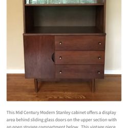Vintage Mid Century Modern Hutch by Stanley