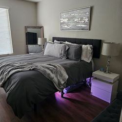 Cal king bed with frame