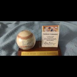 Nolan Ryan Baseball Autograph And Coin Ball With Certification ..