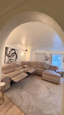 Bellini 6 Piece Dual Power Reclining Sectional with Console, SKU (contact info removed),