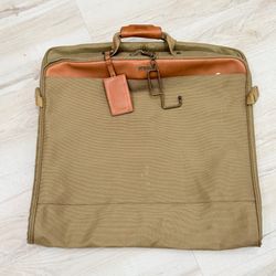 Hartmann Brown Folding Garment Bag Soft Case Suit Carrier Nylon Travel Luggage
