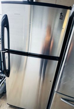 Stainless Steel Top Freezer Refrigerator – Clean & Working