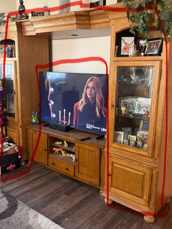 Large Wood Entertainment Center Wall Unit