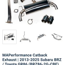 MAPerformance Catback Exhaust | 2013-2026 Subaru BRZ / Toyota GR86