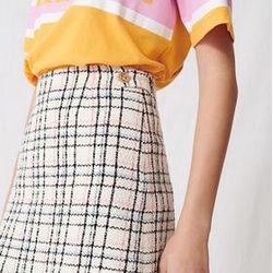 MAJE - Fringe Tweed Mini Skirt