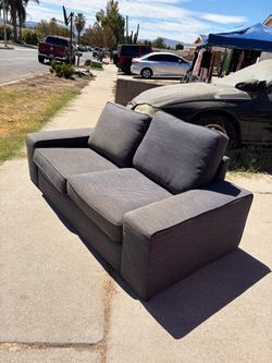 Gray Two-Seat Upholstered Loveseat Sofa