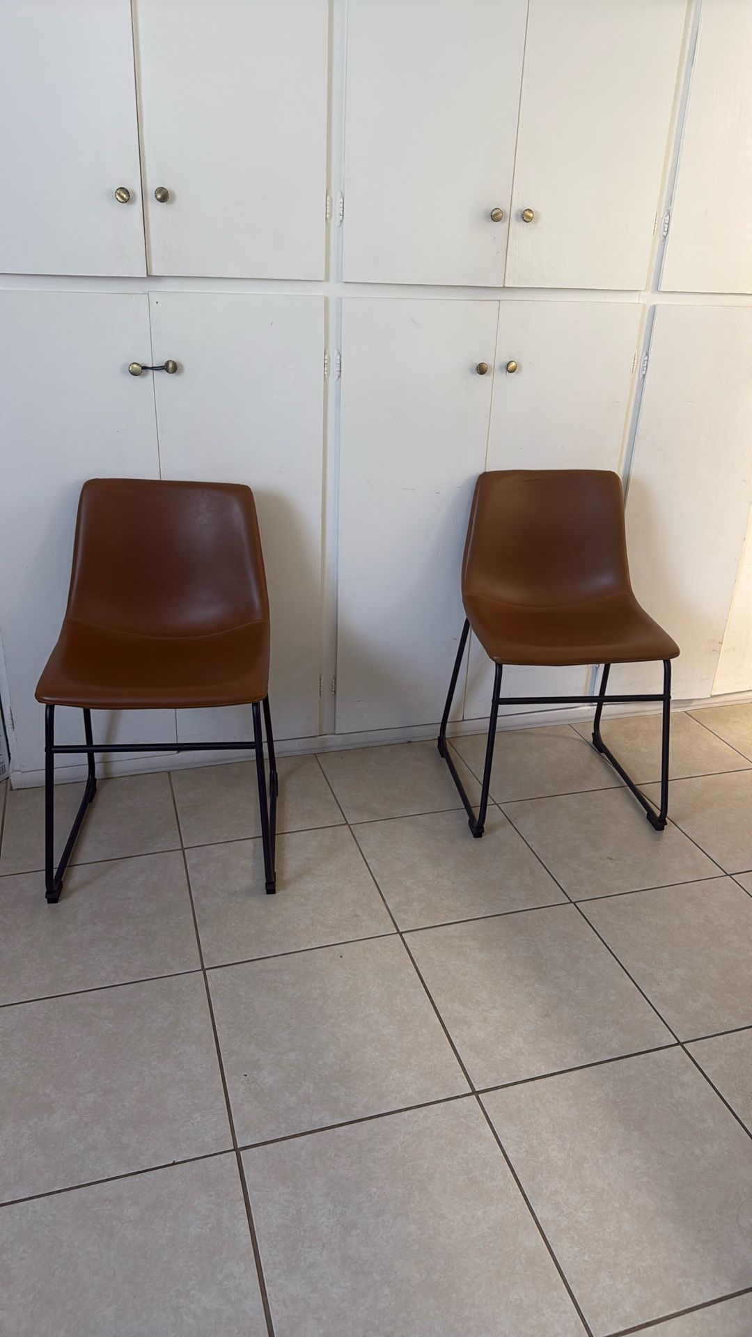 2 Tan Dining Chair