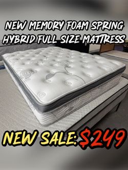 NEW MEMORY FOAM SPRING HYBRID FULL SIZE MATTRESS