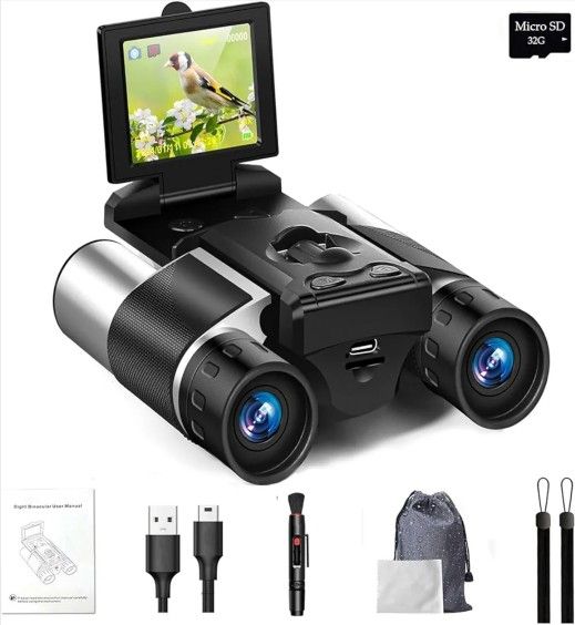 Brand New Unopened 2" LCD HD Digital Binoculars with Camera 10x Optical Zoom 8X Digital Zoom, 32GB 40MP Camera 2.5K Videos Binoculars