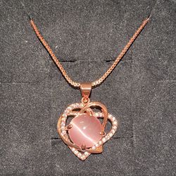Rose Gold Pendant Necklace S925