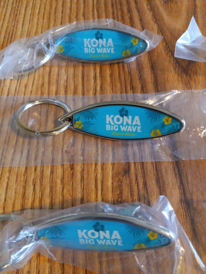 Kona Big Wave Surfboard Bottle Opener Keychains