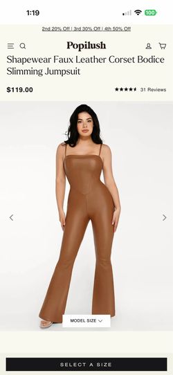 Faux leather jumpsuit