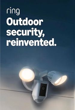 Ring Floodlight Cam Wired Plus, Outdoor Home or Business Security with Motion-Activated 1080p HD Video and Floodlights, White