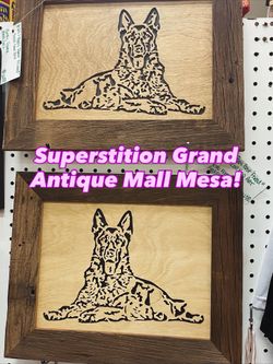 Art German Shepherd Wood Carved 