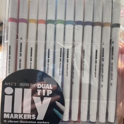 12 illy Dual Tip Markers 