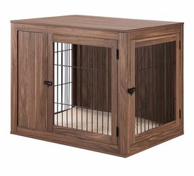 Wooden Dog Crate Furniture End Table