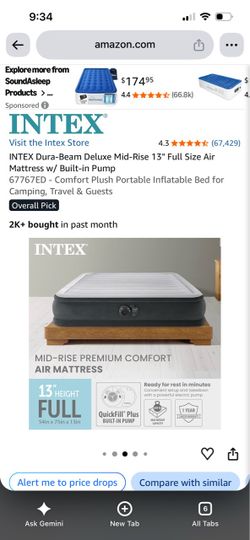Full size air mattress w/ built in pump