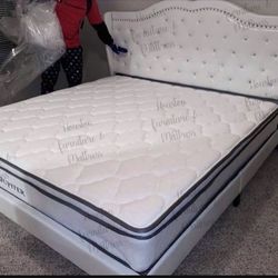 New Platform Bed 🛏 Frame + Pillow Top Mattress 