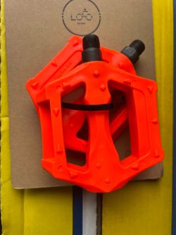 Bicycle pedals orange