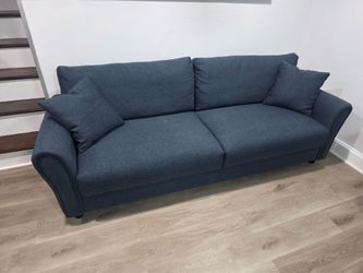 Litza 83.46" Round Arm Sofa Dark Blue