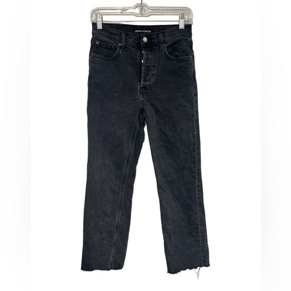 Denim Forum The Arlo High Rise Straight in black eyeliner