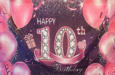 10th Birthday Banner/ Tiara Crown And Birthday Princess Sash