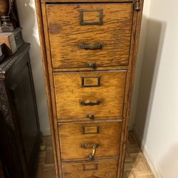 Old Wooden Filing Cabinet 