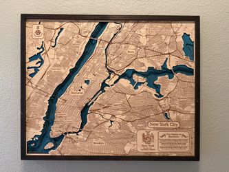 3D Wooden New York City Map