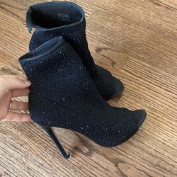 Aldo Rhinestoned Heel Booties 