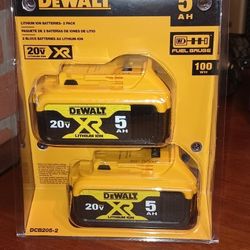 Brand New DeWalt 20V. 5.0AH Batteries For 