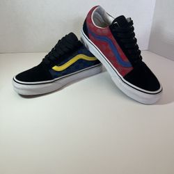 Vans OTW Rally Old Skool Kids Canvas Sneakers Sz 4 Red Yellow Blue Checkerboard