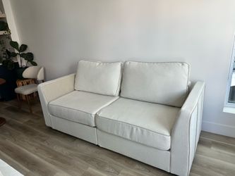 Lovesac Sactional (Modular) - Tonal Chantilly Chenille - Storage Seats & Ottomans