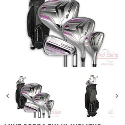 MINT COBRA FLY-XL WOMENS SILVER/PLUM COMPLETE GOLF CLUB SET GRAPHITE LADIES RIGHT HANDED WITH STAND BAG