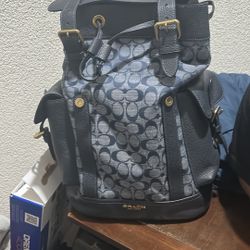 Blue Coach Backpack Unisex