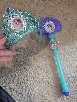 Classic Little Mermaid Wand And Crown Set
