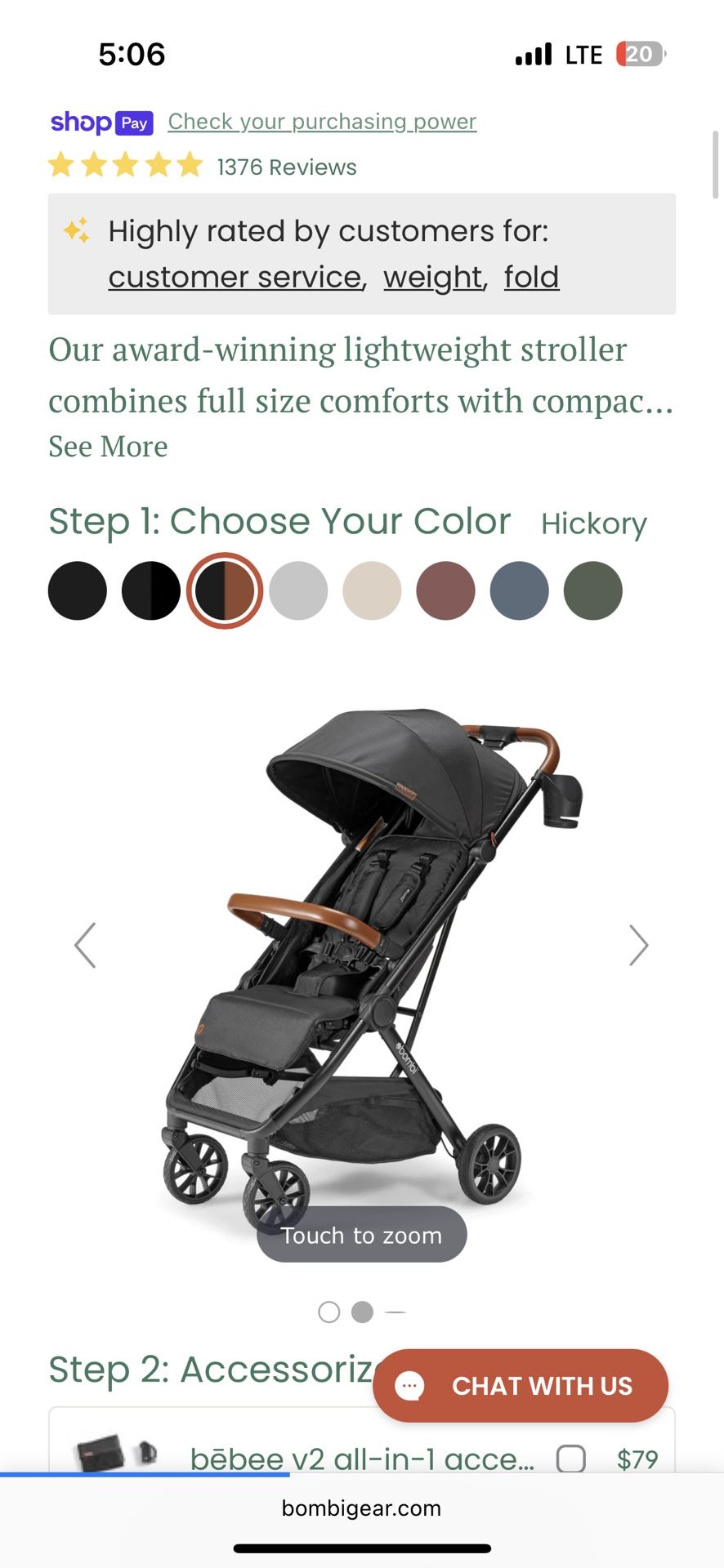 Bombi bēbee v2 stroller specs