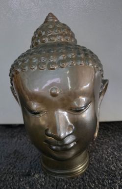 Bronze Buddha Head Sculpture
