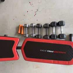Bench and weights