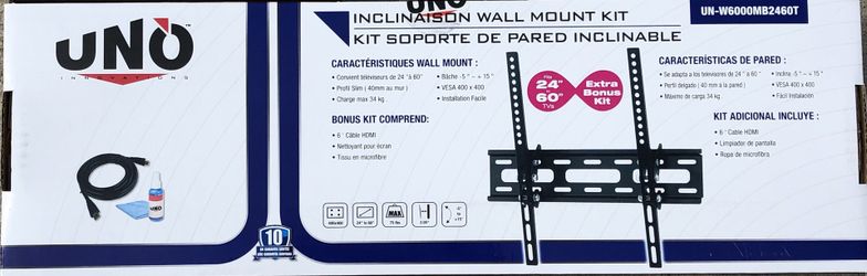 Uno tilting wall mount Brand new w/lcd spray & hdmi
