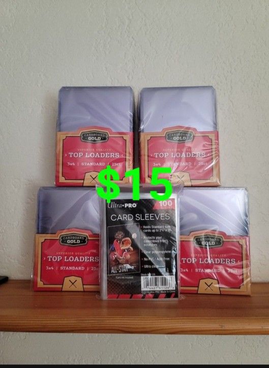 100 Top Loaders & 100 Penny Sleeves For Sports Cards / Trading Card Games / Pokémon Cards / WWE Cards / UFC Cards / MTG / Yugioh
